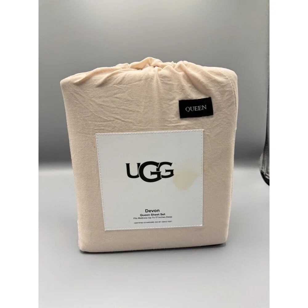 UGG Devon Sheet Set Queen 17" Deep Mattress Himalayan Salt New - Picture 1 of 3